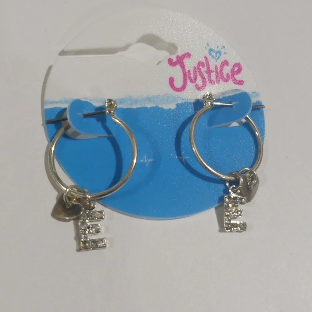 Justice Silver-tone Hoop Earrings Sparkling 